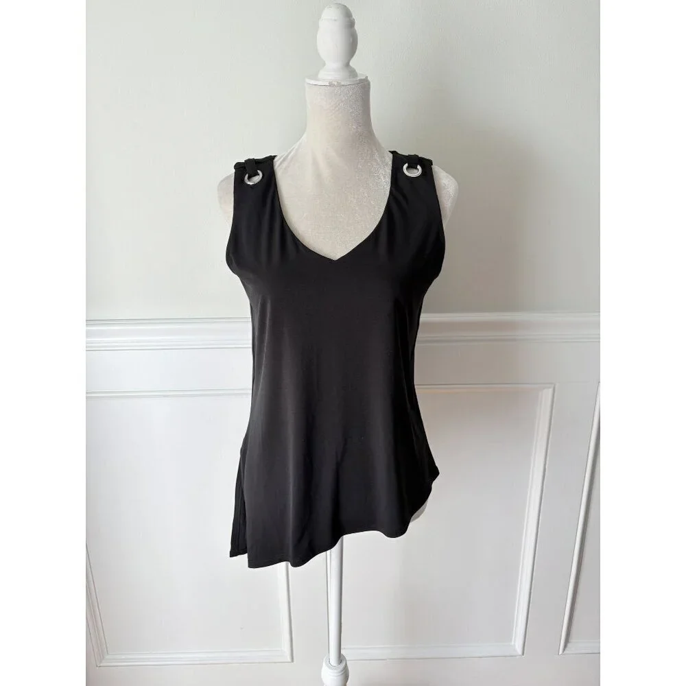 Carmen by Carmen Marc Valvo Black Rivet Detail Tank S - Picture 2 of 5